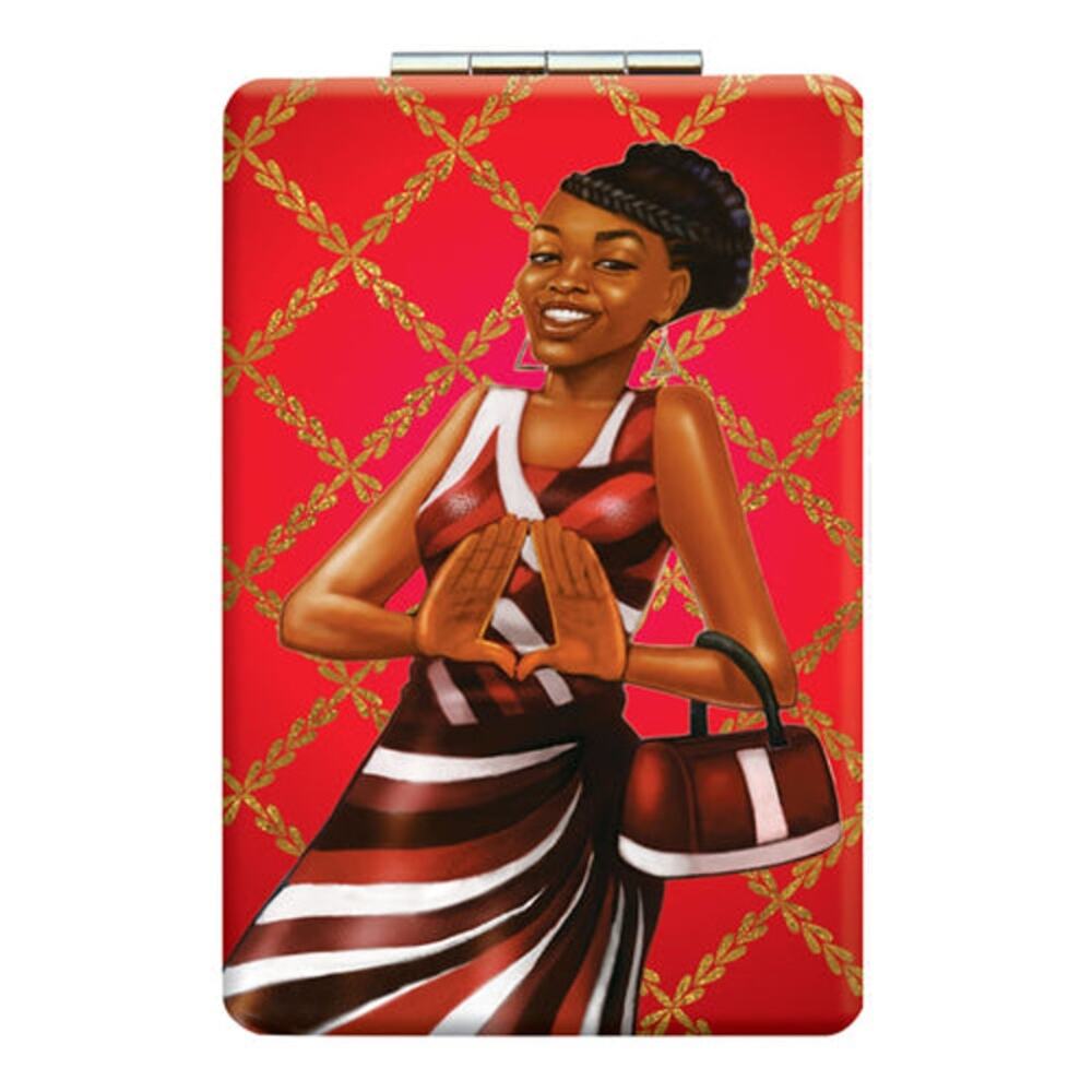 Statement Compact Mirror | Red & White
